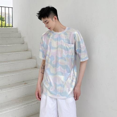 Summer Thin Shiny Colorful Falling Loose T-shirt