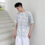 Summer Thin Shiny Colorful Falling Loose T-shirt