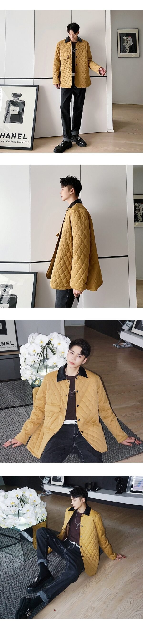 P135 Winter Retro Male Casual Temperament Jacket