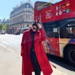 Retro Red Loose Knee Jacket Red Trench Coat Long Windbreaker