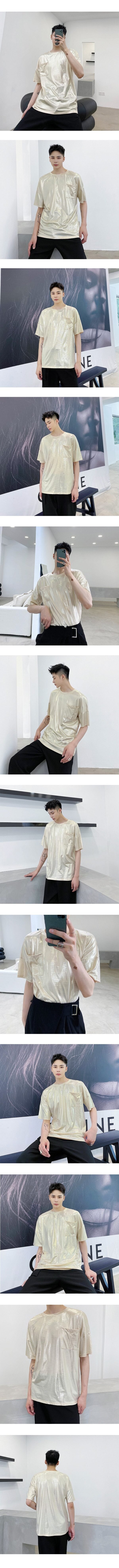 Summer Thin Shiny Colorful Falling Loose T-shirt