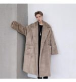 KK1558 solid color metal pendant men's rabbit fur thick coat jacket