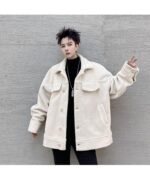 KK1576 Winter Pure Thicken Jacket Men's Loose Cotton Jacket