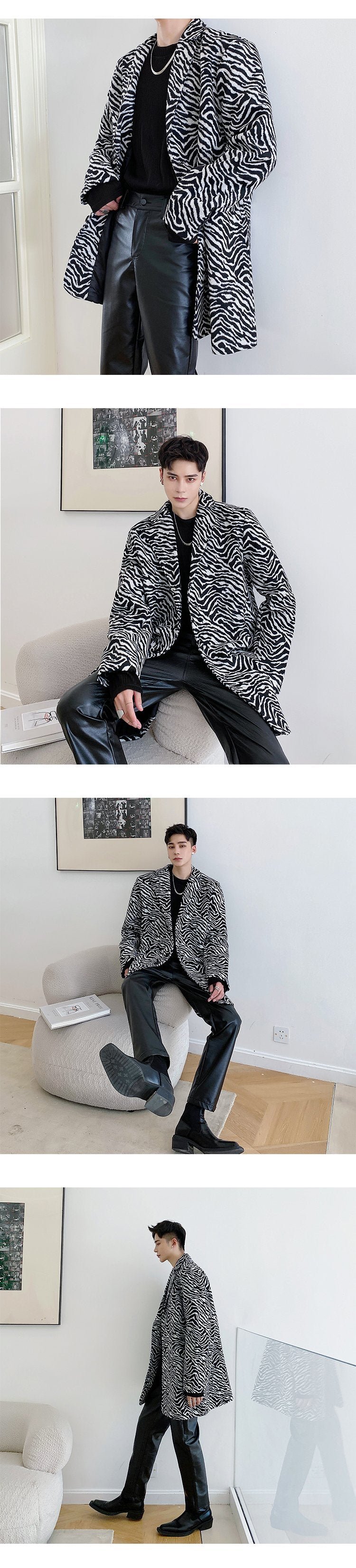 P135 Winter Personality Thick Long Suit Jacket