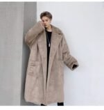 KK1558 solid color metal pendant men's rabbit fur thick coat jacket