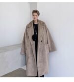 KK1558 solid color metal pendant men's rabbit fur thick coat jacket