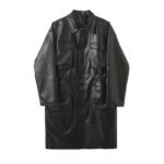 3801 Winter All-match Temperament Long Leather Trench Coat