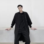 CS03 Korean Striped Stitching Shirt