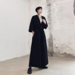 Japanese Streetwear Long Black Sleeve Jumpsuit Casual Jumpsuit for Men