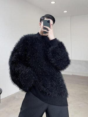 Androgynous Mohair Sweater Oversize Sweater White Sweater Black Sweater