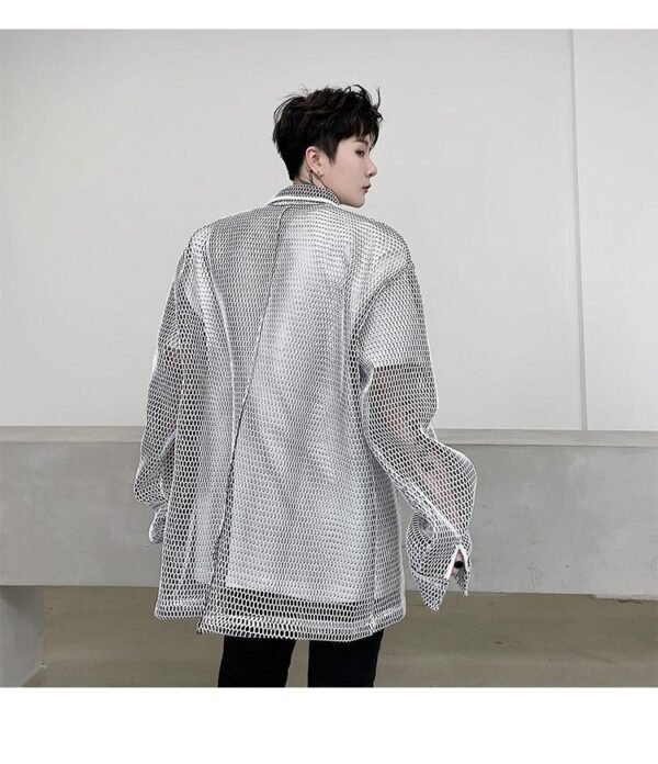 KK1662/P115 Mesh Hollow Edging Solid Color Loose Sunscreen Windbreaker Jacket