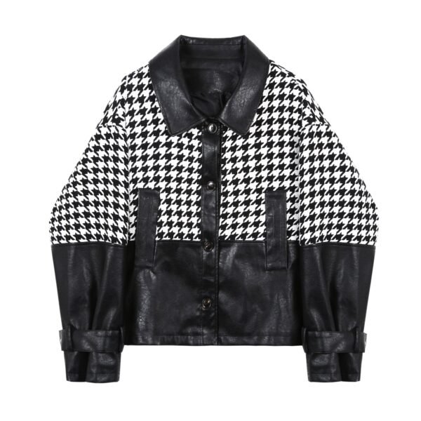 H1137 P115 Small Fragrant Wind and Leather Jacket