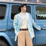 Retro Chinese Fashion Tie Dye Printing Casual Suit Autumn Blazers
