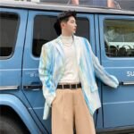 Retro Chinese Fashion Tie Dye Printing Casual Suit Autumn Blazers