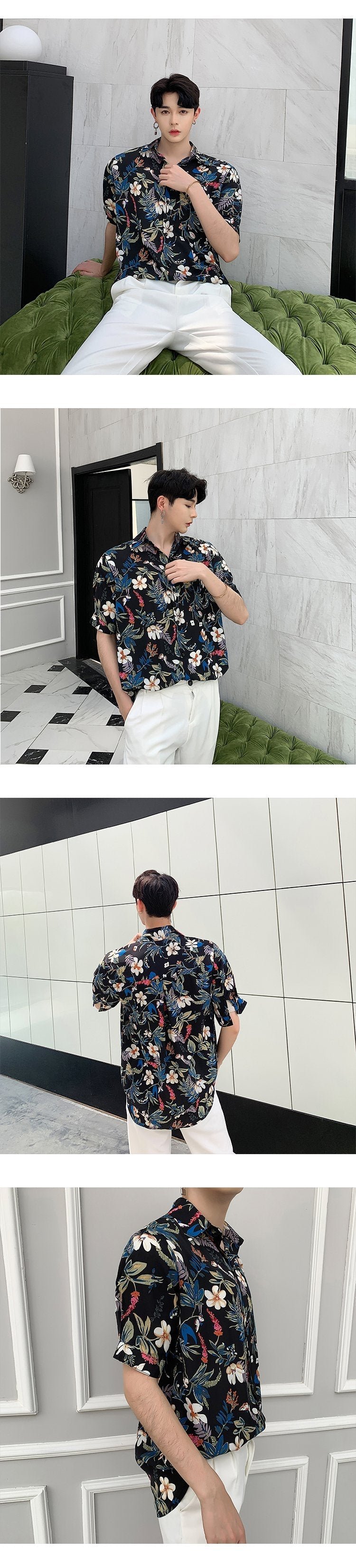 A345 Printed Chiffon Thin Cool Shirt