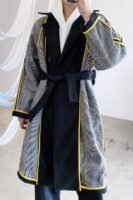 Retro Plaid Wool Coat Plaid Trench Coat Flannel Coat Checkered Jacket Double Breasted Coat