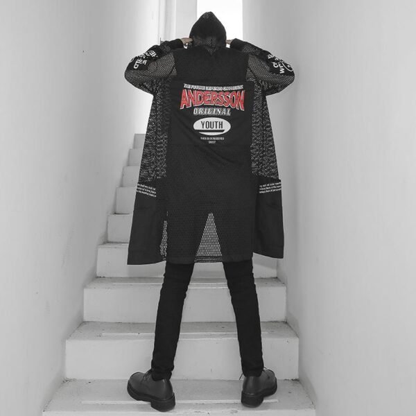 Fashion Streetwear Mesh Cardigan Mesh Jacket Loose Cardigan