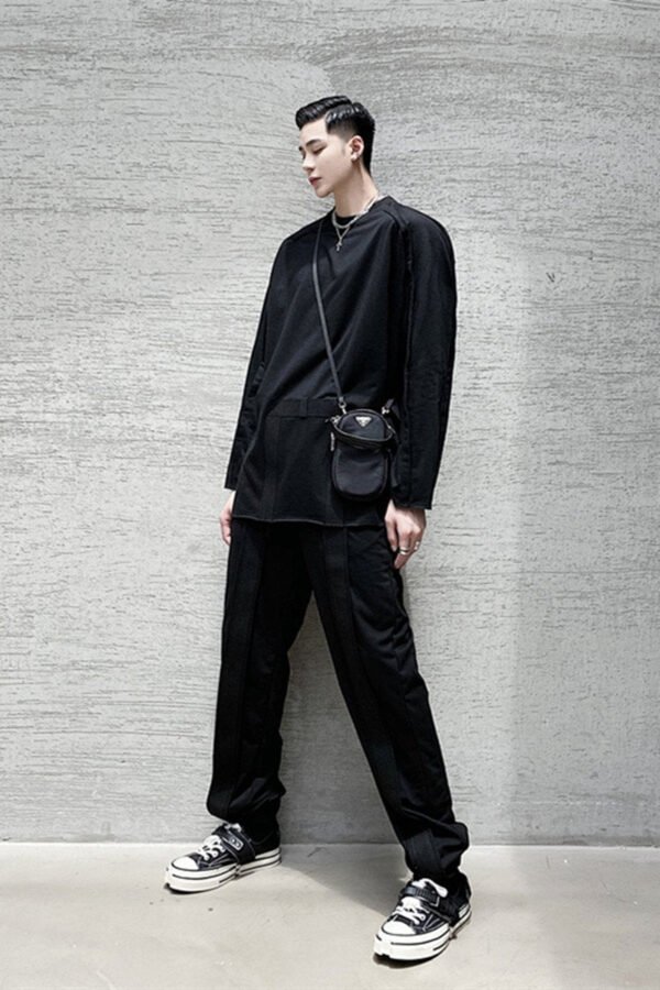 A452--652--P75  A New Round Collar, Dark Collar, Wind Jacket, Woolen Sweater, Men's Fashion Blazer  Tide