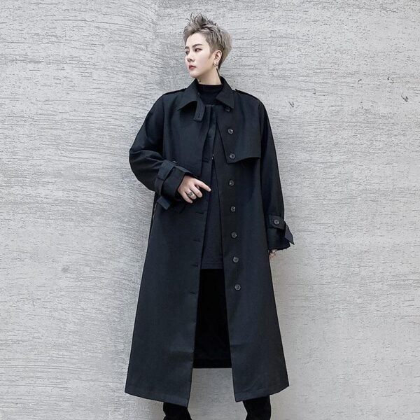 P125 Autumn and Winter Mid-length Men's Windbreaker Loose Lapel Jacket