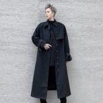 P125 Autumn and Winter Mid-length Men's Windbreaker Loose Lapel Jacket