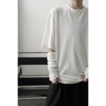 YM03P45 Minimalist, Lazy, Niche, Irregular Gloves T Shirts
