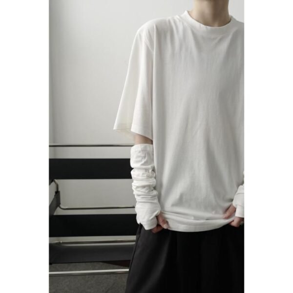 YM03P45 Minimalist, Lazy, Niche, Irregular Gloves T Shirts