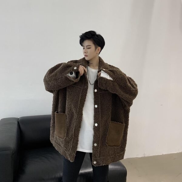 KK1252P155 Winter Fur Jacket Thickened Men's Loose Cotton Jacket