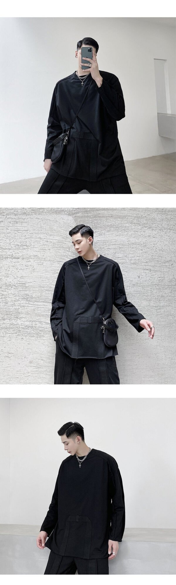 A452--652--P75  A New Round Collar, Dark Collar, Wind Jacket, Woolen Sweater, Men's Fashion Blazer  Tide