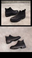 105A-181-1 Simple Black Casual Leather Shoes