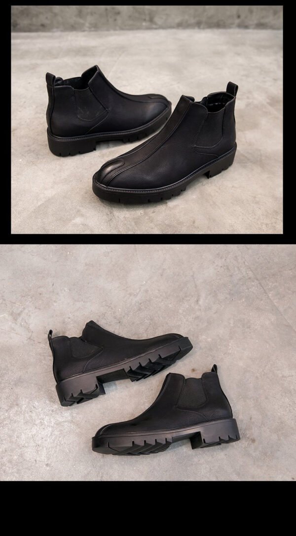 105A-181-1 Simple Black Casual Leather Shoes