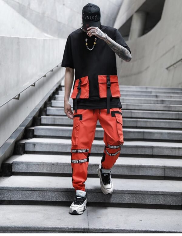 Men's loose stand collar short sleeve T-shirt