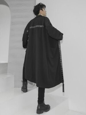 Fashion Streetwear Black Cardigan Long Cardigan for Men