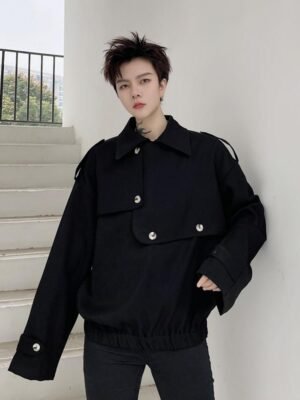 KK1598/P135 Layered Design Pullover Jacket