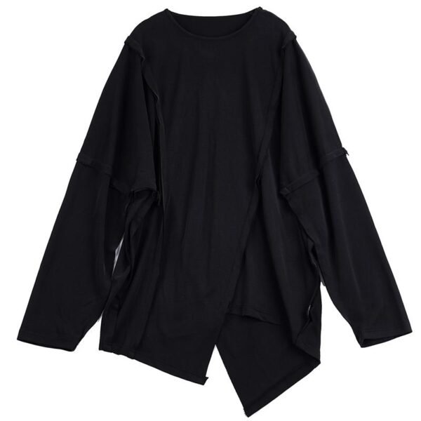 Original Design Dark Yamamoto Style Back-and-forth Stitched Long-sleeved T-shirt