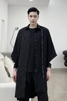 CS03 Korean Striped Stitching Shirt