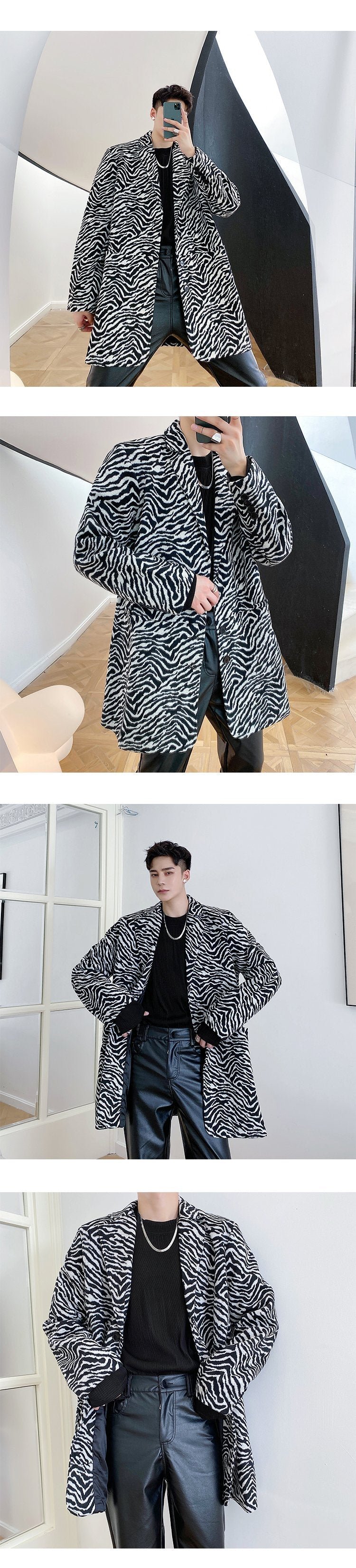 P135 Winter Personality Thick Long Suit Jacket