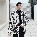 Cow Print Jacket Long Sleeve Cow Coat Men's Blazer