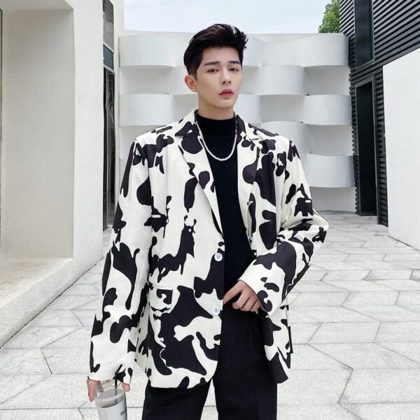 Cow Print Jacket Long Sleeve Cow Coat Men's Blazer