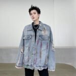 8051-P79 Hole Painted Personalized Denim Jacket