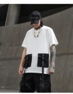 Men's loose stand collar short sleeve T-shirt