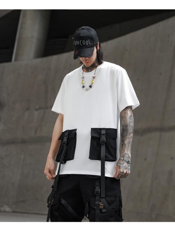 Men's loose stand collar short sleeve T-shirt