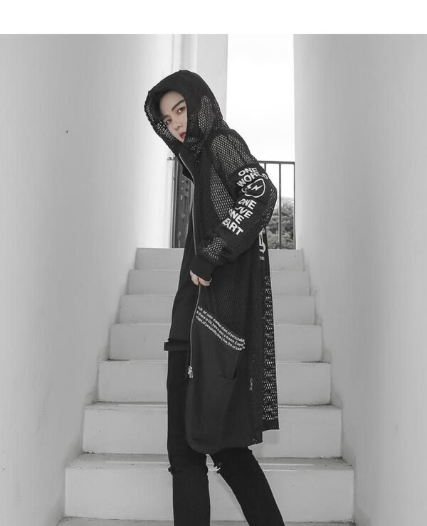 Fashion Streetwear Mesh Cardigan Mesh Jacket Loose Cardigan