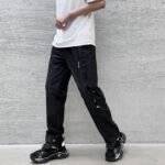 DK204 Casual Pants with Various Wearing Methods Men's Leggings and Overalls Loose Trend Straight Wide-leg Pants