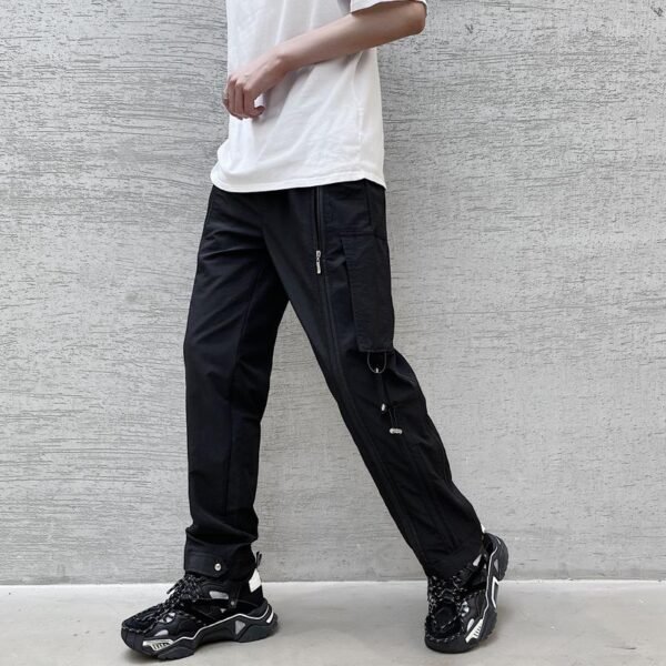 DK204 Casual Pants with Various Wearing Methods Men's Leggings and Overalls Loose Trend Straight Wide-leg Pants