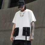 Men's loose stand collar short sleeve T-shirt