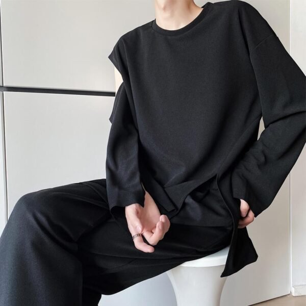 B251 Solid Color Loose Long Sleeve T-shirt
