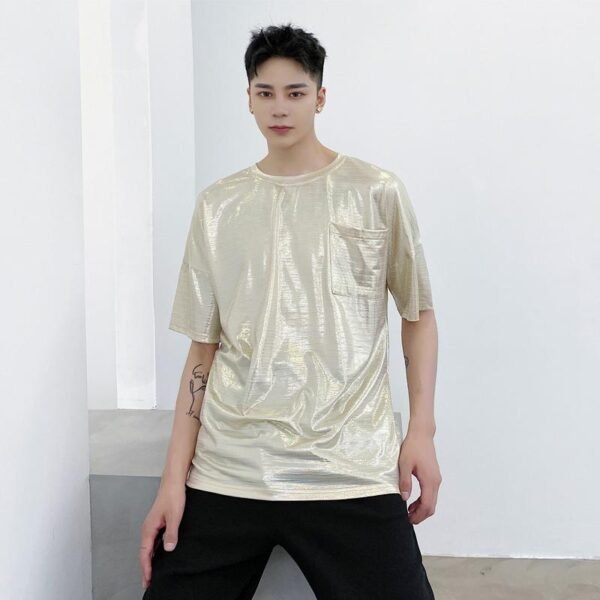 Summer Thin Shiny Colorful Falling Loose T-shirt