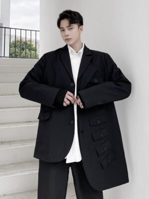 P125 Asymmetric Loose Jacket