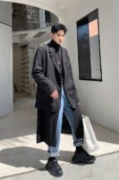 Streetwear Detachable Black Suit Black Blazer for Men