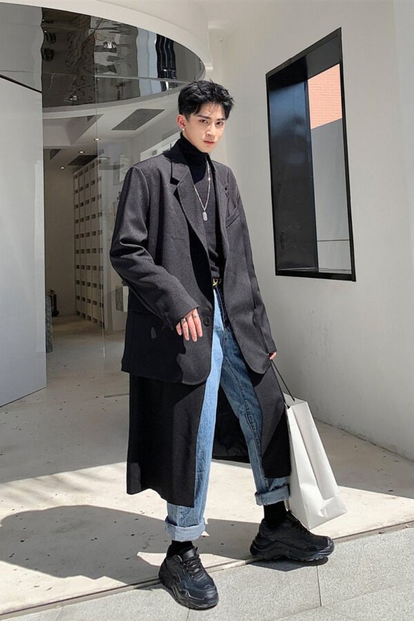 Streetwear Detachable Black Suit Black Blazer for Men